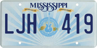 MS license plate LJH419