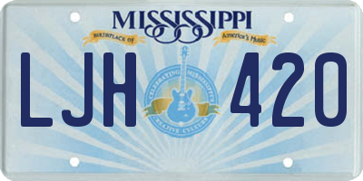MS license plate LJH420