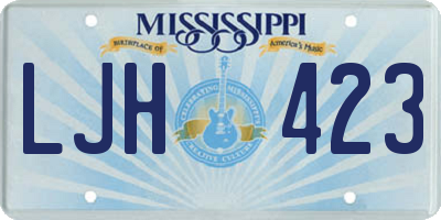 MS license plate LJH423