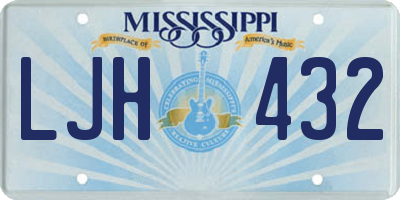 MS license plate LJH432