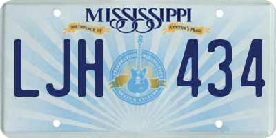 MS license plate LJH434
