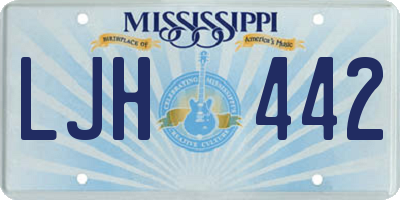 MS license plate LJH442