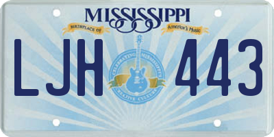 MS license plate LJH443
