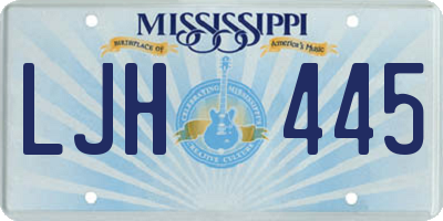 MS license plate LJH445