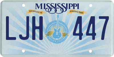 MS license plate LJH447