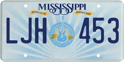 MS license plate LJH453