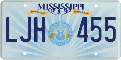 MS license plate LJH455