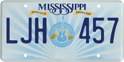 MS license plate LJH457