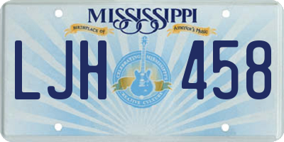 MS license plate LJH458