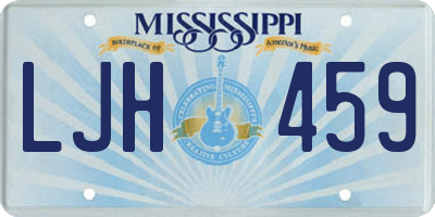 MS license plate LJH459