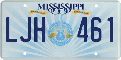 MS license plate LJH461
