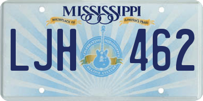 MS license plate LJH462