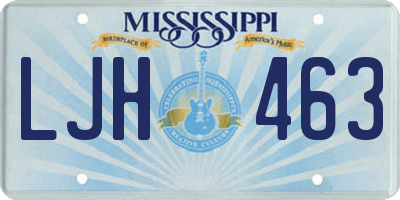 MS license plate LJH463