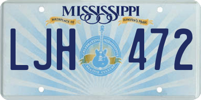 MS license plate LJH472