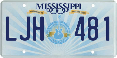 MS license plate LJH481