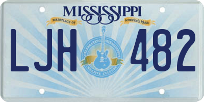 MS license plate LJH482