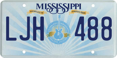 MS license plate LJH488