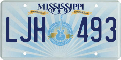 MS license plate LJH493