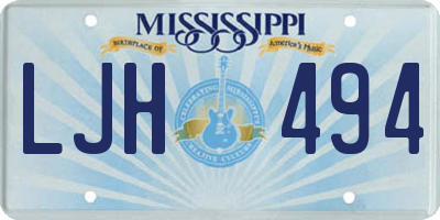 MS license plate LJH494