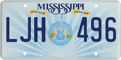MS license plate LJH496