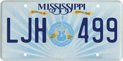 MS license plate LJH499