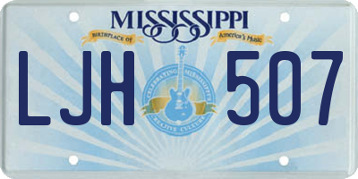 MS license plate LJH507