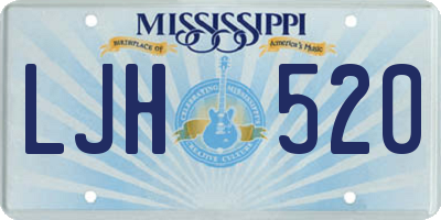 MS license plate LJH520