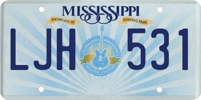 MS license plate LJH531