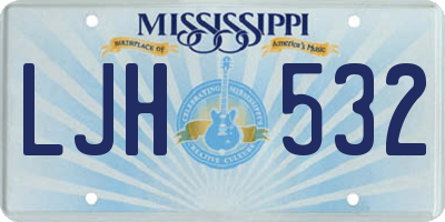 MS license plate LJH532