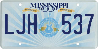 MS license plate LJH537