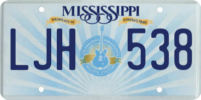MS license plate LJH538
