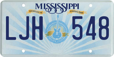 MS license plate LJH548