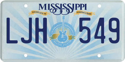 MS license plate LJH549