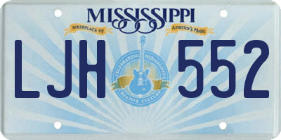 MS license plate LJH552