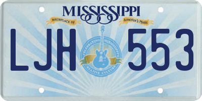 MS license plate LJH553