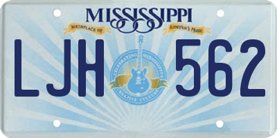 MS license plate LJH562