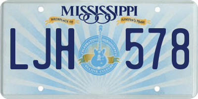 MS license plate LJH578