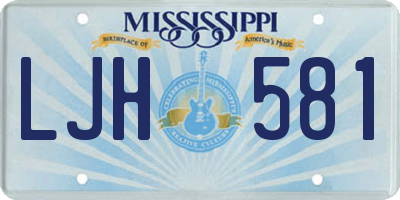 MS license plate LJH581