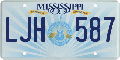 MS license plate LJH587