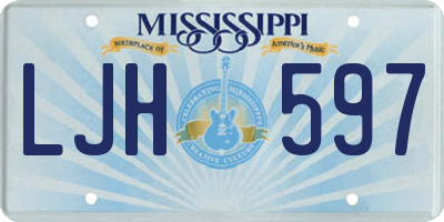 MS license plate LJH597