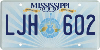 MS license plate LJH602