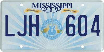 MS license plate LJH604