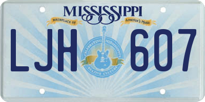 MS license plate LJH607