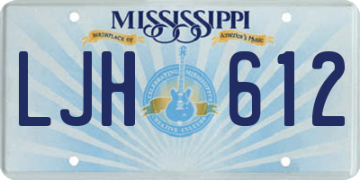 MS license plate LJH612