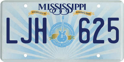 MS license plate LJH625