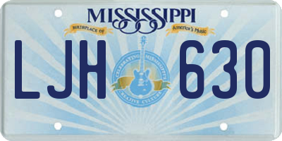MS license plate LJH630