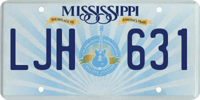 MS license plate LJH631