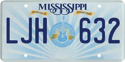 MS license plate LJH632