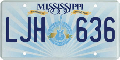 MS license plate LJH636