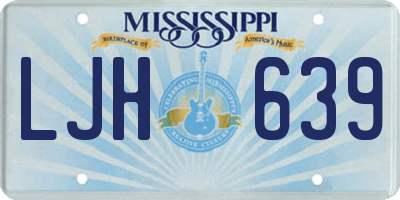 MS license plate LJH639